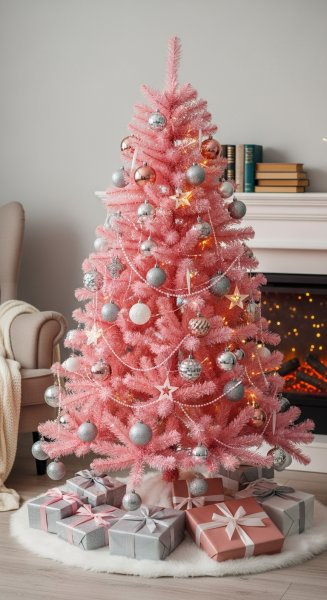 Beautifully decorated pink Christmas tree #2