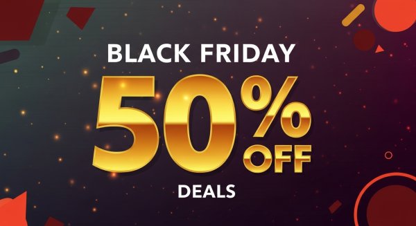 Black Friday deals banner with 50% off #4