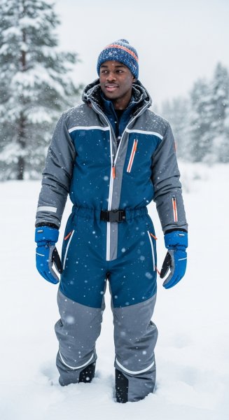 A young black man in a snow suit #4