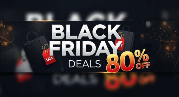 Black Friday deals banner with 80% off #3