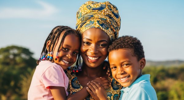 A happy African mother and her children #4