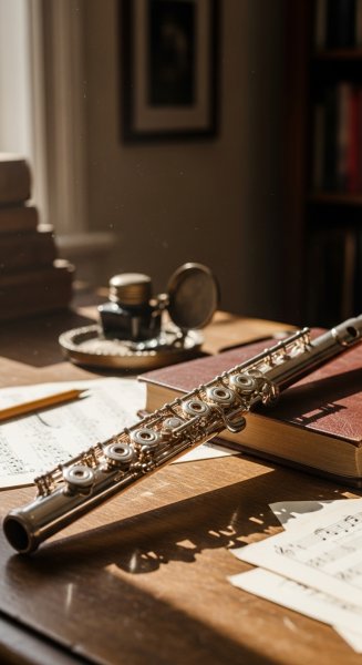 A flute on a desk #3