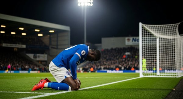 A black footballer in a blue jersey missed a goal #1
