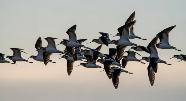 A group of black black birds in a field #4
