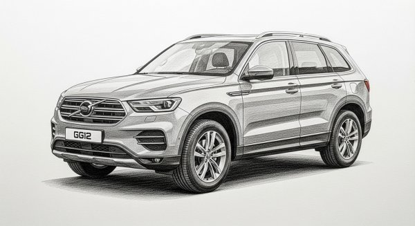 A pencil drawing of an SUV #1