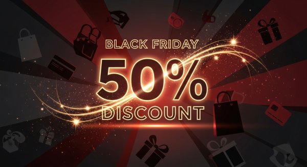 Black Friday 50% discount background #1