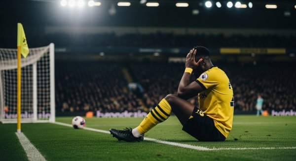 A black footballer in a yellow jersey missed a goal #1