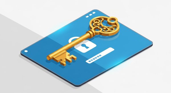 An isometric image of a key and a pc lock screen #2