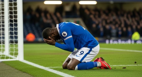 A black footballer in a blue jersey missed a goal #3