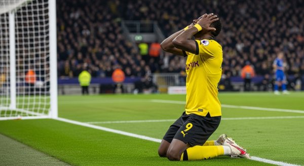A black footballer in a yellow jersey missed a goal #2