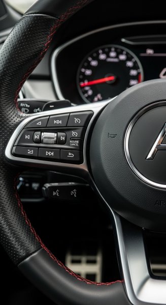 A close-up of a car's steering wheel #2