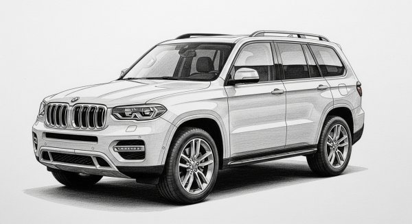 A pencil drawing of an SUV #3