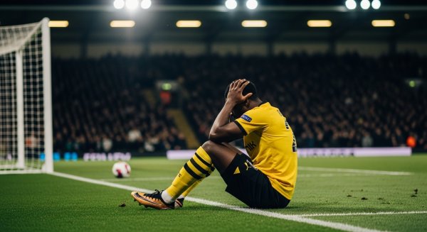 A black footballer in a yellow jersey missed a goal #3