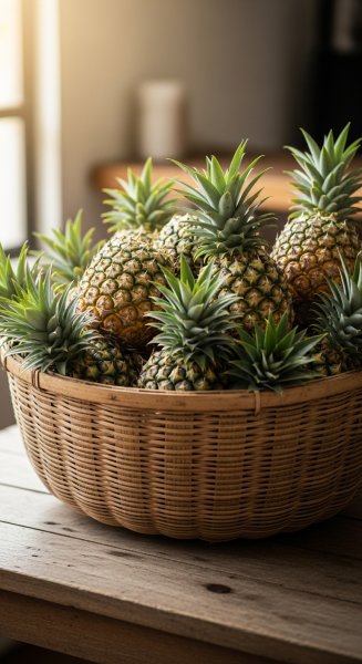Pineapples in a big basket #4
