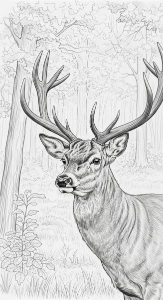 A pencil drawing of a deer #4