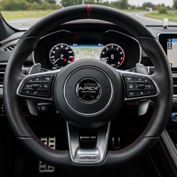 A close-up of a car's steering wheel #3