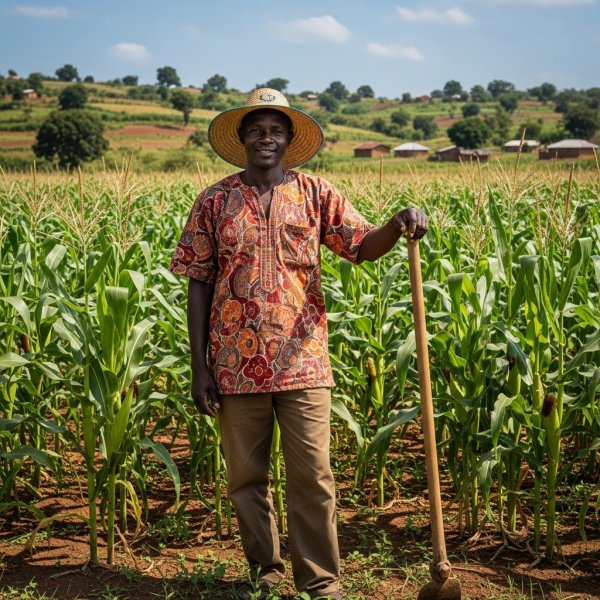 A black African farmer standing on his farmland #4