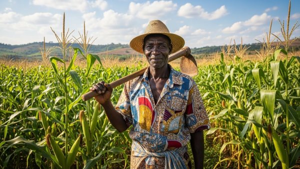 A black African farmer standing on his farm #1