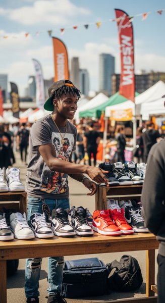 A young black man selling shoes #2