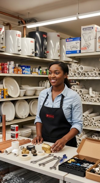 A black lady selling plumbing materials #3