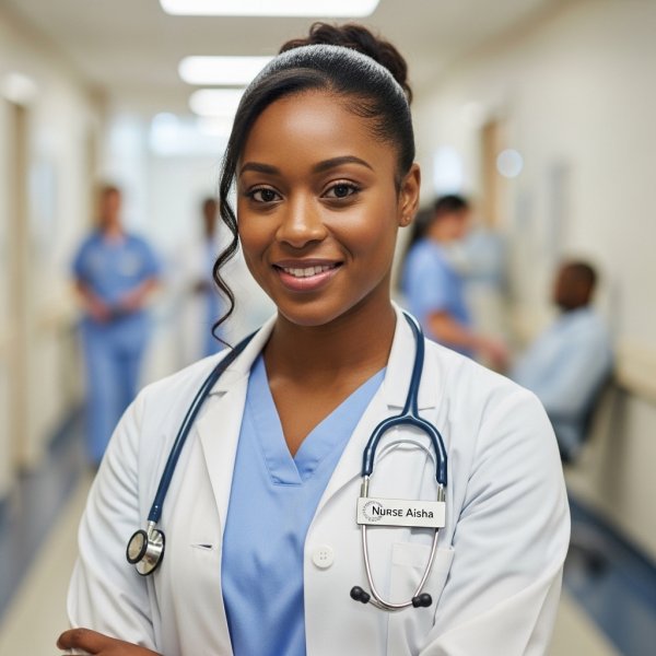A black female nurse with a smile #4