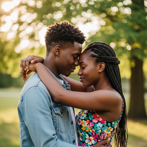 A young black man and lady in love #1