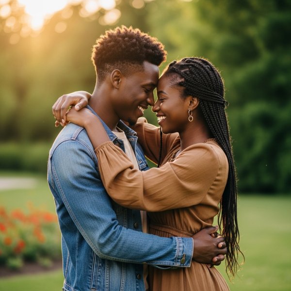 A young black man and a young black lady in love #2