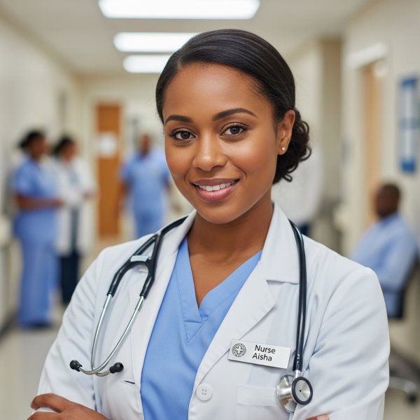 A black female nurse with a smile #3