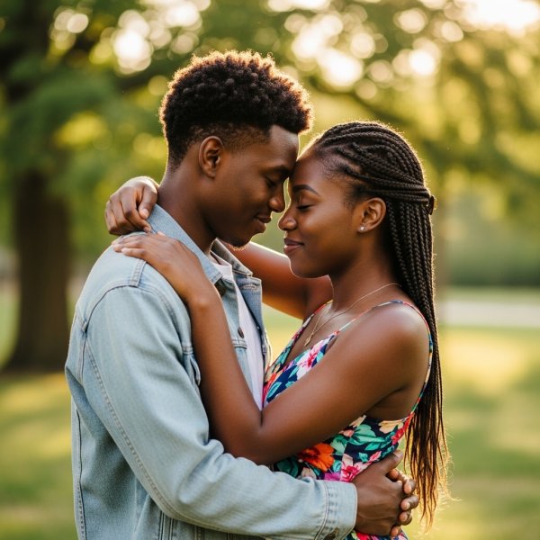 A young black man and lady in love #4