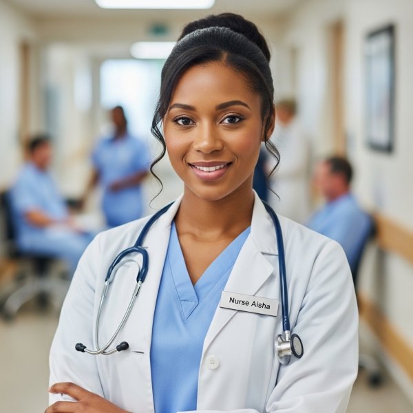 A black female nurse with a smile #1