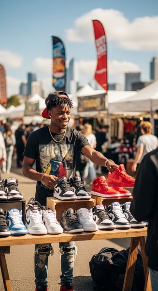 A young black man selling shoes #1